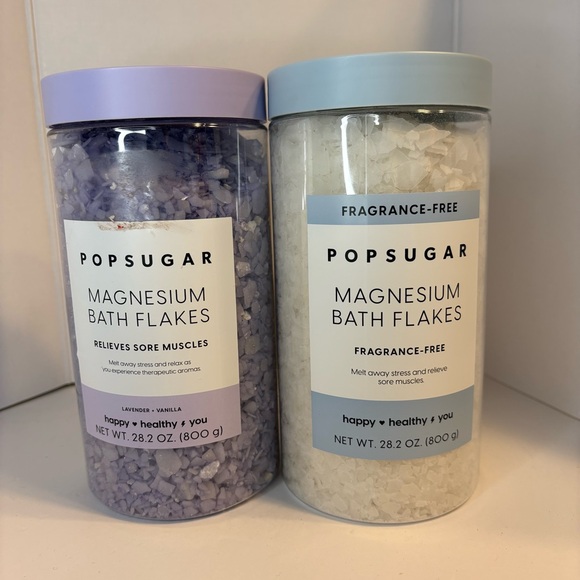 POPSUGAR Other - POPSUGAR Magnesium Bath Flakes 28.2 oz – 2 Pack (Lavender + Fragrance-Free)